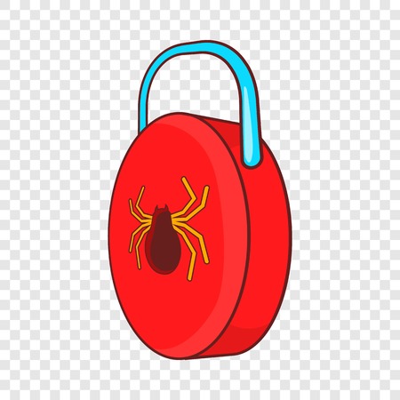 Virus protection sign icon, cartoon styleのイラスト素材