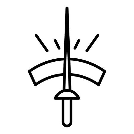 Fencing sword icon. Outline fencing sword vector icon for web design isolated on white background