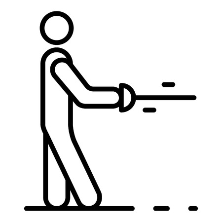 Man fencing icon, outline styleのイラスト素材