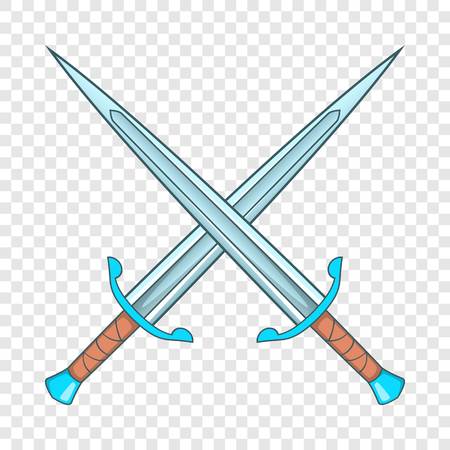 Crossed swords icon, cartoon styleのイラスト素材