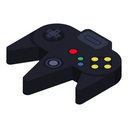 Black joystick icon, isometric styleのイラスト素材