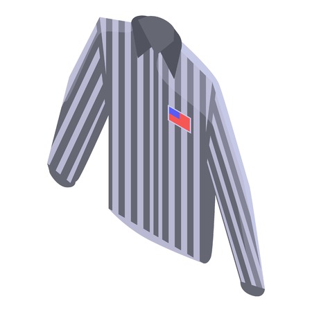 Referee striped shirt icon, isometric styleのイラスト素材
