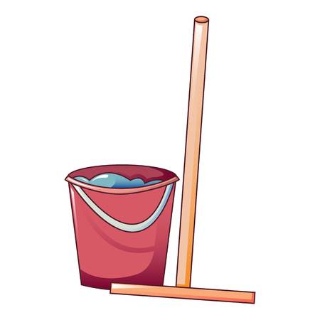 Wood mop icon. Cartoon of wood mop vector icon for web design isolated on white backgroundのイラスト素材