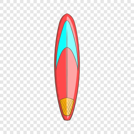 Color surfboard icon. Cartoon illustration of surfboard vector icon for web designのイラスト素材