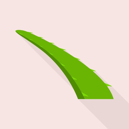 Fresh aloe leaf icon, flat styleのイラスト素材