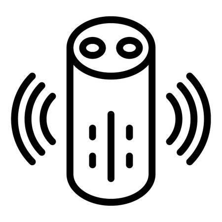 Loud smart speaker icon. Outline loud smart speaker vector icon for web design isolated on white backgroundのイラスト素材