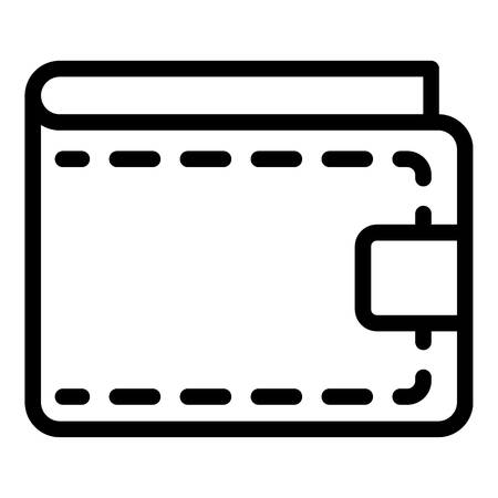 Stitched wallet icon, outline styleのイラスト素材