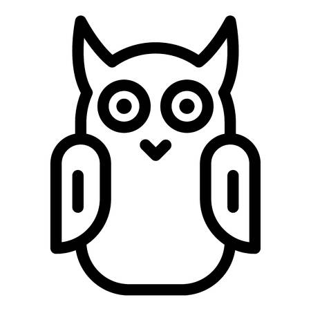 Long eared owl icon, outline styleのイラスト素材