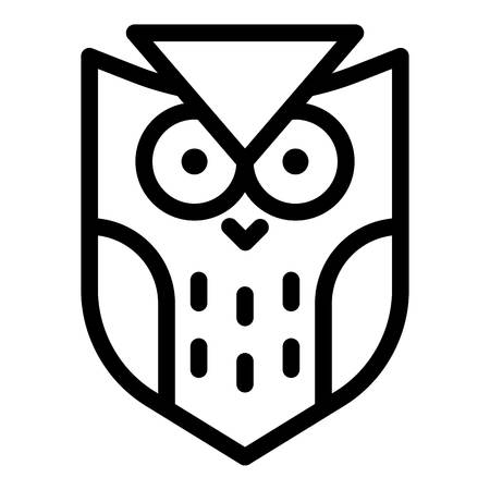 Coat of arms of an owl icon, outline styleのイラスト素材
