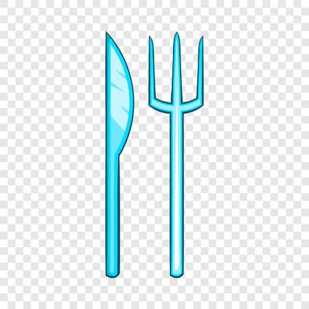 Knife and fork icon. Cartoon illustration of knife and fork vector icon for webのイラスト素材