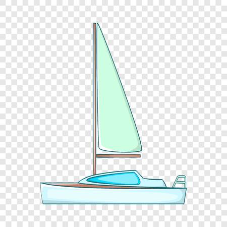 Yacht with sails icon. Cartoon illustration of yacht with sails vector icon for webのイラスト素材