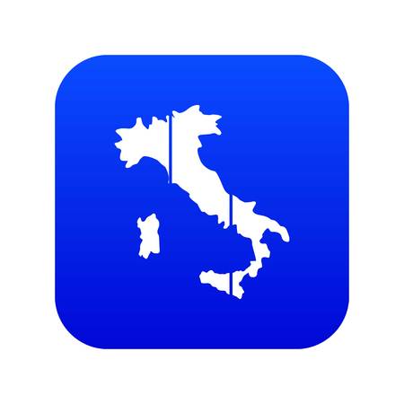 Map of Italy icon digital blue for any design isolated on white vector illustrationのイラスト素材