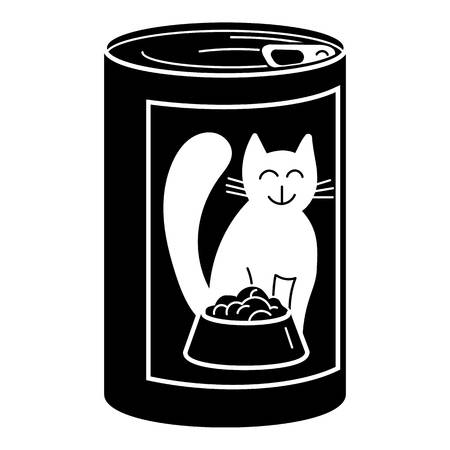 Cat food tin can icon, simple styleのイラスト素材