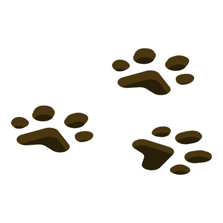 Wild animal foot stamp icon, isometric styleのイラスト素材