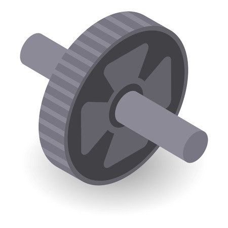 Abs fitness wheel icon, isometric styleのイラスト素材