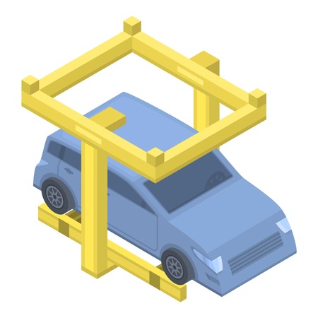 Car lift service icon, isometric styleのイラスト素材