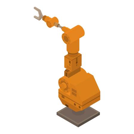 Car robot factory icon. Isometric of car robot factory vector icon for web design isolated on white backgroundのイラスト素材