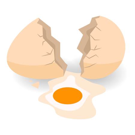 Fresh eggshell icon, isometric styleのイラスト素材
