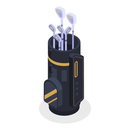 Golf stick bag icon, isometric styleのイラスト素材