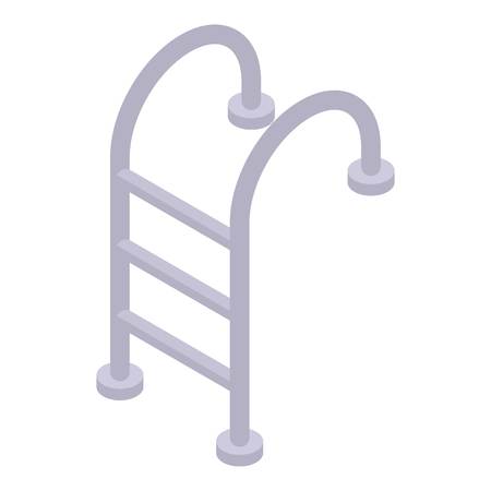 Metal pool stairs icon, isometric styleのイラスト素材