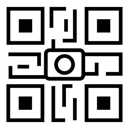 QR code icon, outline styleのイラスト素材