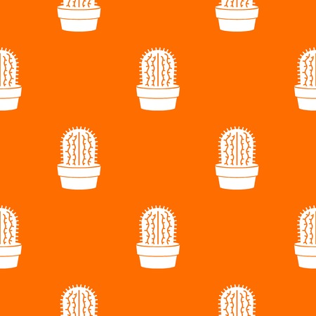 Echinocereus pattern vector orangeのイラスト素材