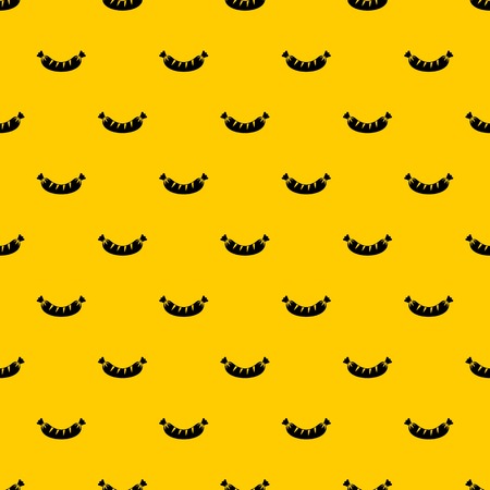 Grilled sausage pattern seamless vector repeat geometric yellow for any designのイラスト素材