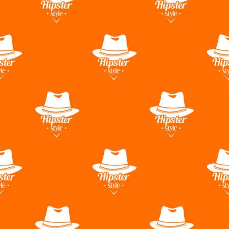 Hipster hat pattern vector orangeのイラスト素材
