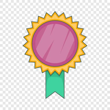 Badge with ribbon icon, cartoon styleのイラスト素材