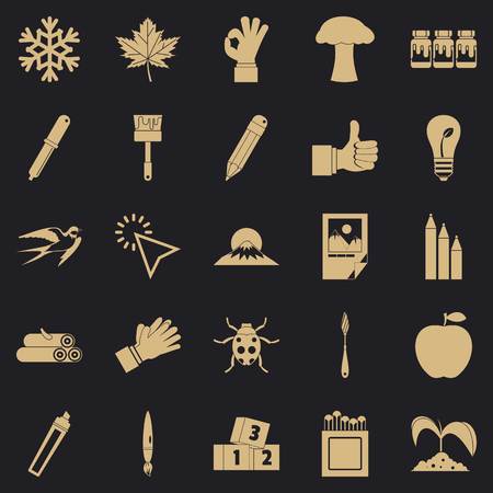 Ecological solution icons set, simple styleのイラスト素材