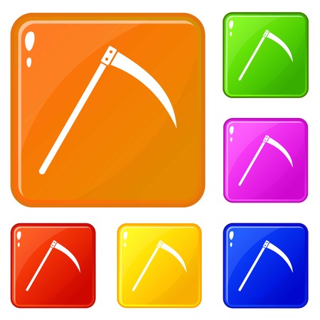 Scythe icons set vector colorのイラスト素材