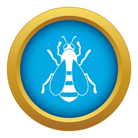 Bee icon blue vector isolatedのイラスト素材
