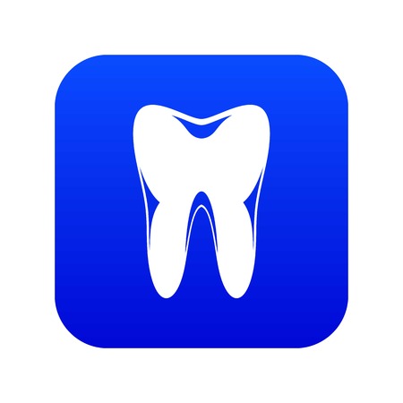 Human tooth icon digital blueのイラスト素材