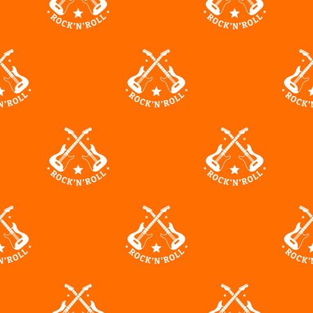 Rock n roll pattern vector orangeのイラスト素材