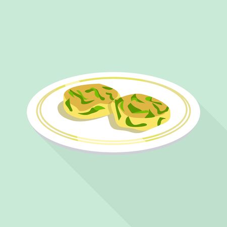 Spinach cookie icon, flat styleのイラスト素材