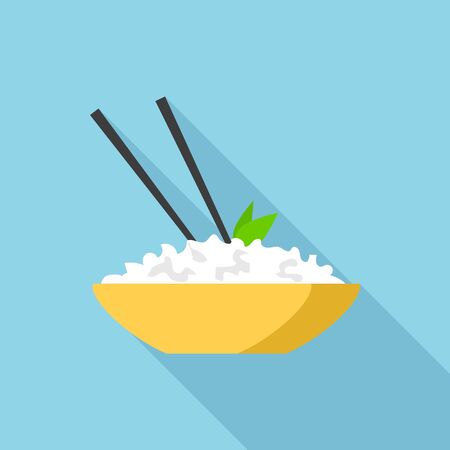 Rice of bowl icon. Flat illustration of rice of bowl vector icon for web designのイラスト素材