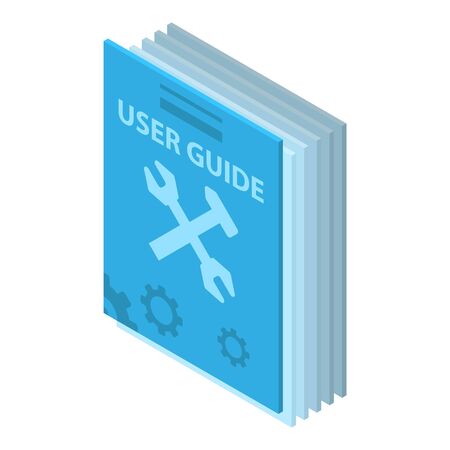 User guide book icon, isometric styleのイラスト素材