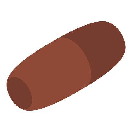 Brown medical capsule icon, isometric styleのイラスト素材