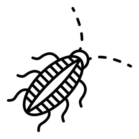 Striped cockroach icon, outline styleのイラスト素材