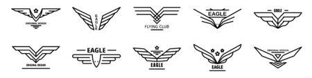 Eagle logo set, outline style