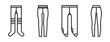 Tights icons set, outline styleのイラスト素材
