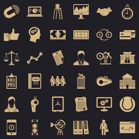 Economic partnership icons set. Simple set of 36 economic partnership vector icons for web for any designのイラスト素材