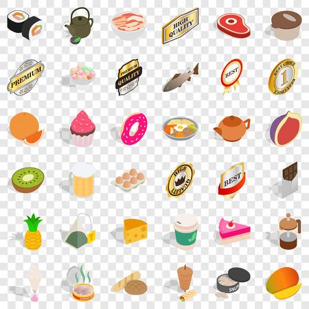 Calorie icons set, isometric styleのイラスト素材
