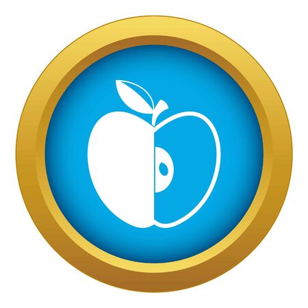 Sliced apple icon blue vector isolatedのイラスト素材
