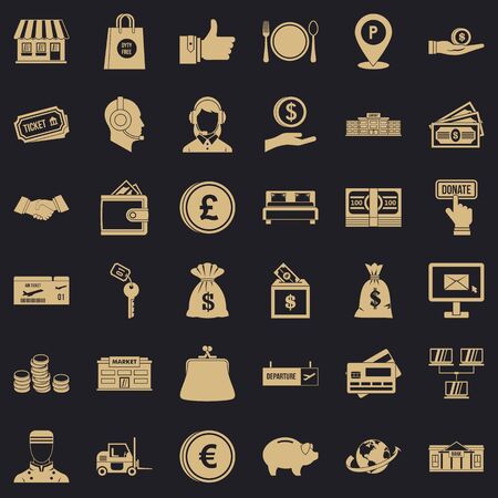 Incentive icons set, simple styleのイラスト素材