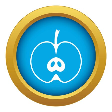 Half apple icon blue vector isolatedのイラスト素材