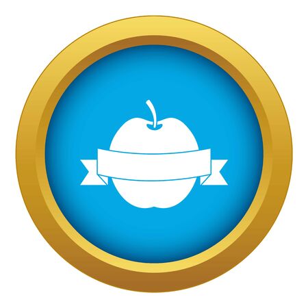 Apple with ribbon icon blue vector isolatedのイラスト素材
