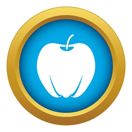 Ripe apple icon blue vector isolatedのイラスト素材