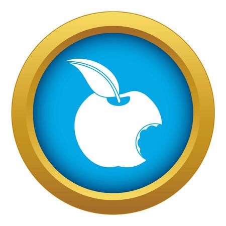 Bitten apple icon blue vector isolatedのイラスト素材