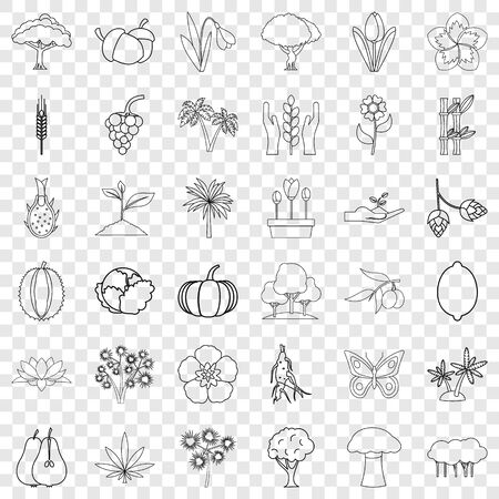 Growing icons set, outline styleのイラスト素材